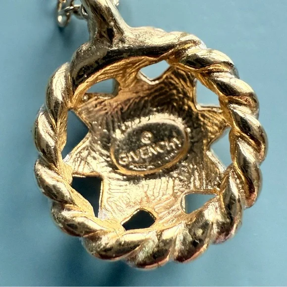 💎🎉Host Pick🎉💎 Givenchy Gold and Silver Two-Toned Sun Necklace With Logo, RARE! - Picture 7 of 10